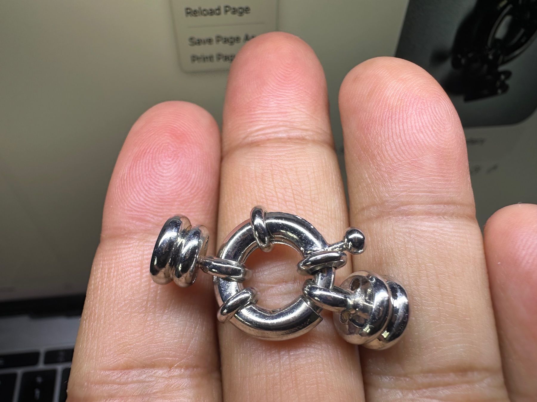 Catenine: Federring Verschluss Set 26x15 mm Silver Plated Halskette – Nuovo (secondo la descrizione) da Langenthal venduto da Seelenfreunde 8