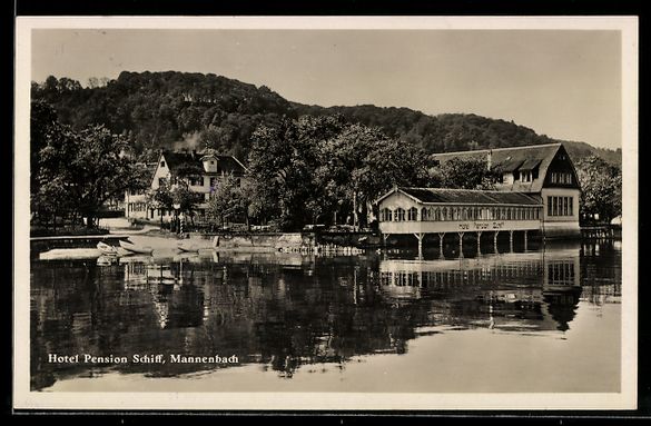 Cartoline postali: AK Mannenbach, Hotel Pension Schiff – Usato da Berlin venduto da bartko-reher