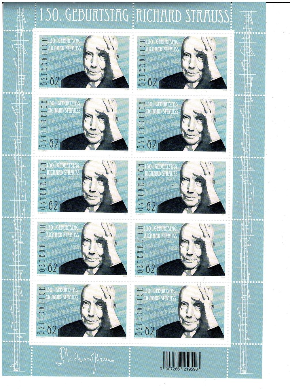 Tutti i francobolli: Richard Strauss 100 Jahre  1 KB ** – Nuovo (secondo la descrizione) da Lausanne venduto da Whorvath