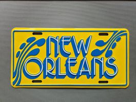 Deko-Schild New Orleans gelb blau guter Zustand selten rar