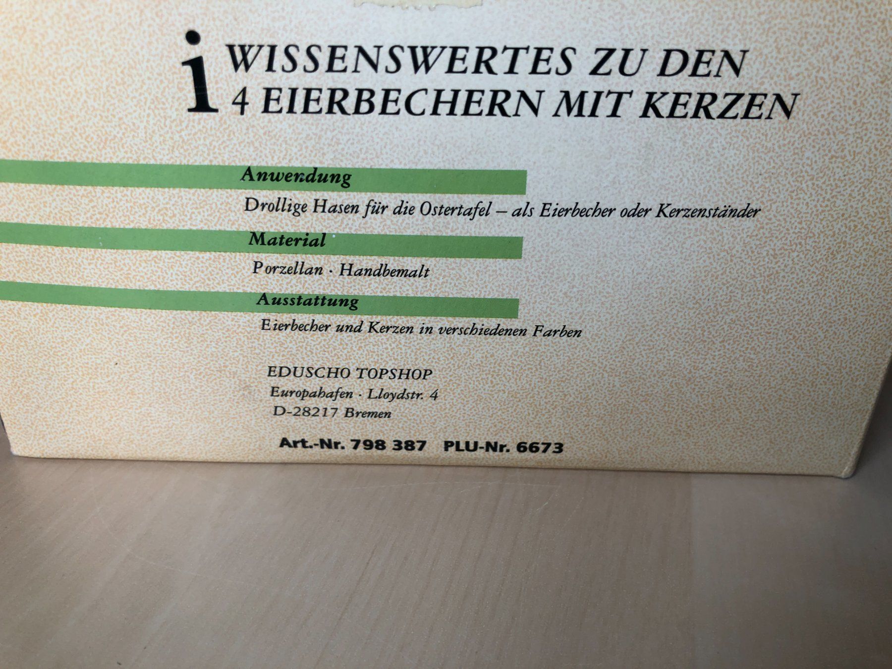 Altre Stoviglie: 4 Eierbecher für Kerzen – Nuovo (secondo la descrizione) da Flawil venduto da noplan 3