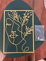 Lineart Bilder aus Metall (goldfarben)