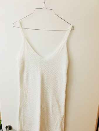 Boho Sommerkleid STRADIVARIUS S weiss