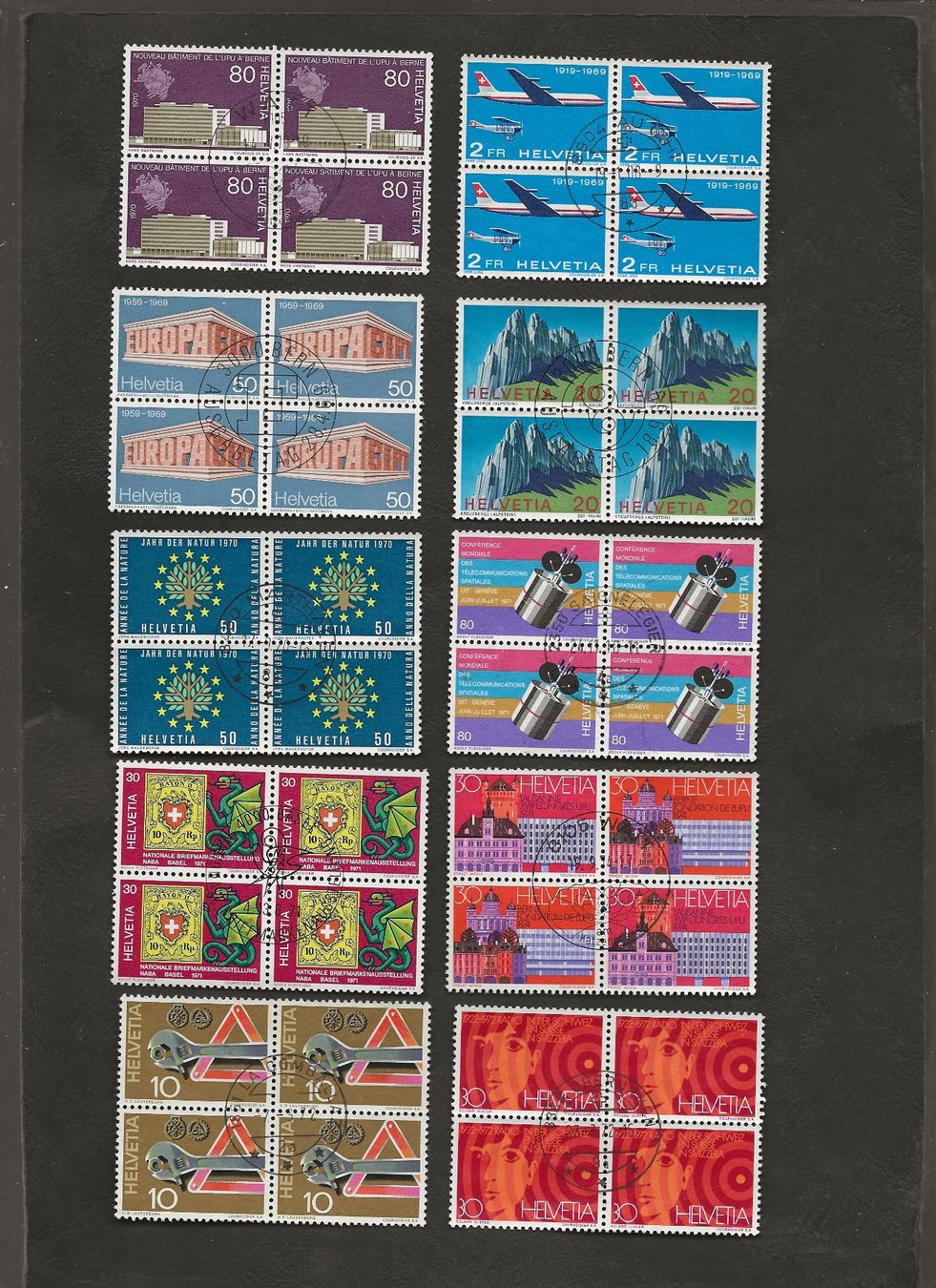 Alle Briefmarken: Schweiz 43 gestempelte Viererblock – Gebraucht aus Au ZH von xelagreb01 2