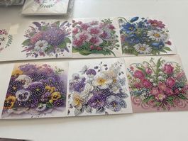 Karten Blumen Diamond Painting