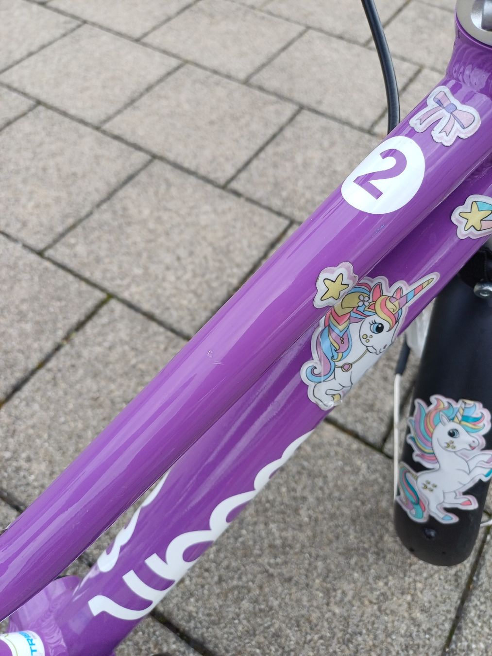 Woom Biciclette: Woom 2 Lila violet kinderfahrad 14" – Usato da Steffisburg venduto da Mr.T02 4