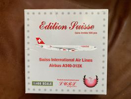 Flugzeugmodell Swiss A340 HB-JMB, 1:400