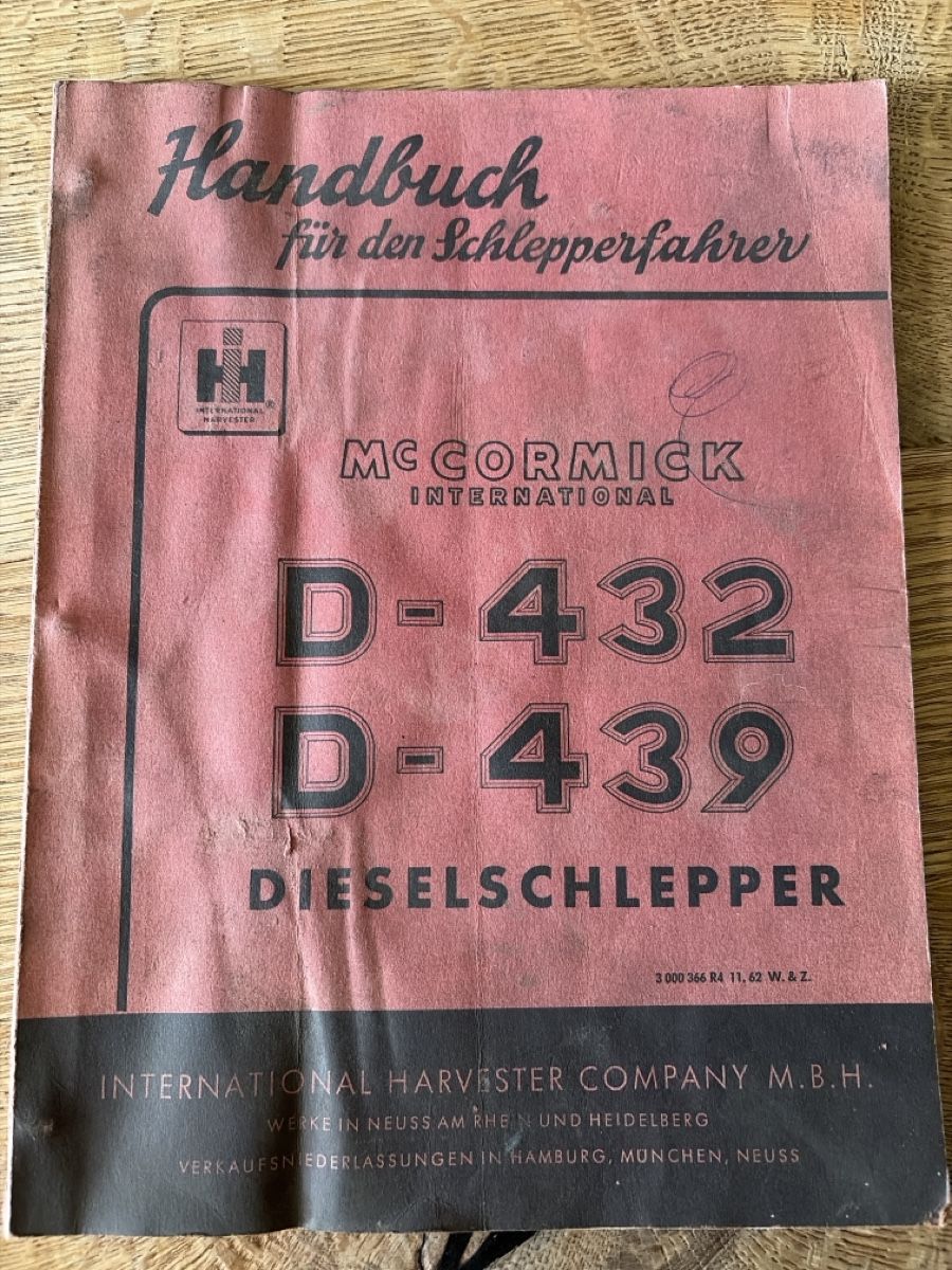 Bücher: Handbuch Mc Cormick D-432 D-439 – Gebraucht aus Ruswil von xaja02