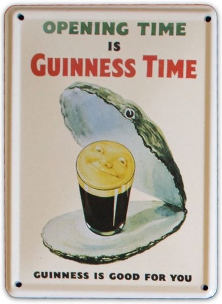 Insegne: Blechschildkarte-OPENING TIME IS GUINNES – Nuovo e nell'imballaggio originale da Rupperswil venduto da big-one-sale
