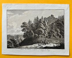 Bleuler Kupferstich Ruine de Gesler Kanton Schwyz