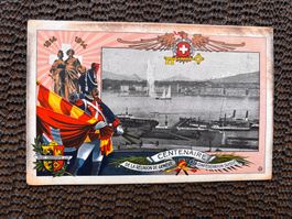 carte postale 1914 Genève/Suisse centenaire de la réunion