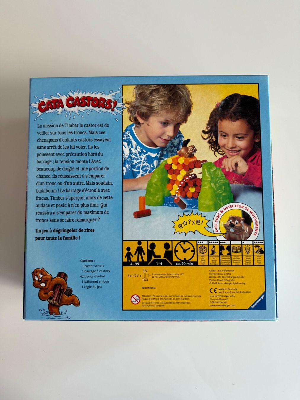 Jeu De Société CATA CASTORS ! (Hey ! Faites Pas Bouger Les Bûches) - Complet - Marque Ravensburger - Occasion