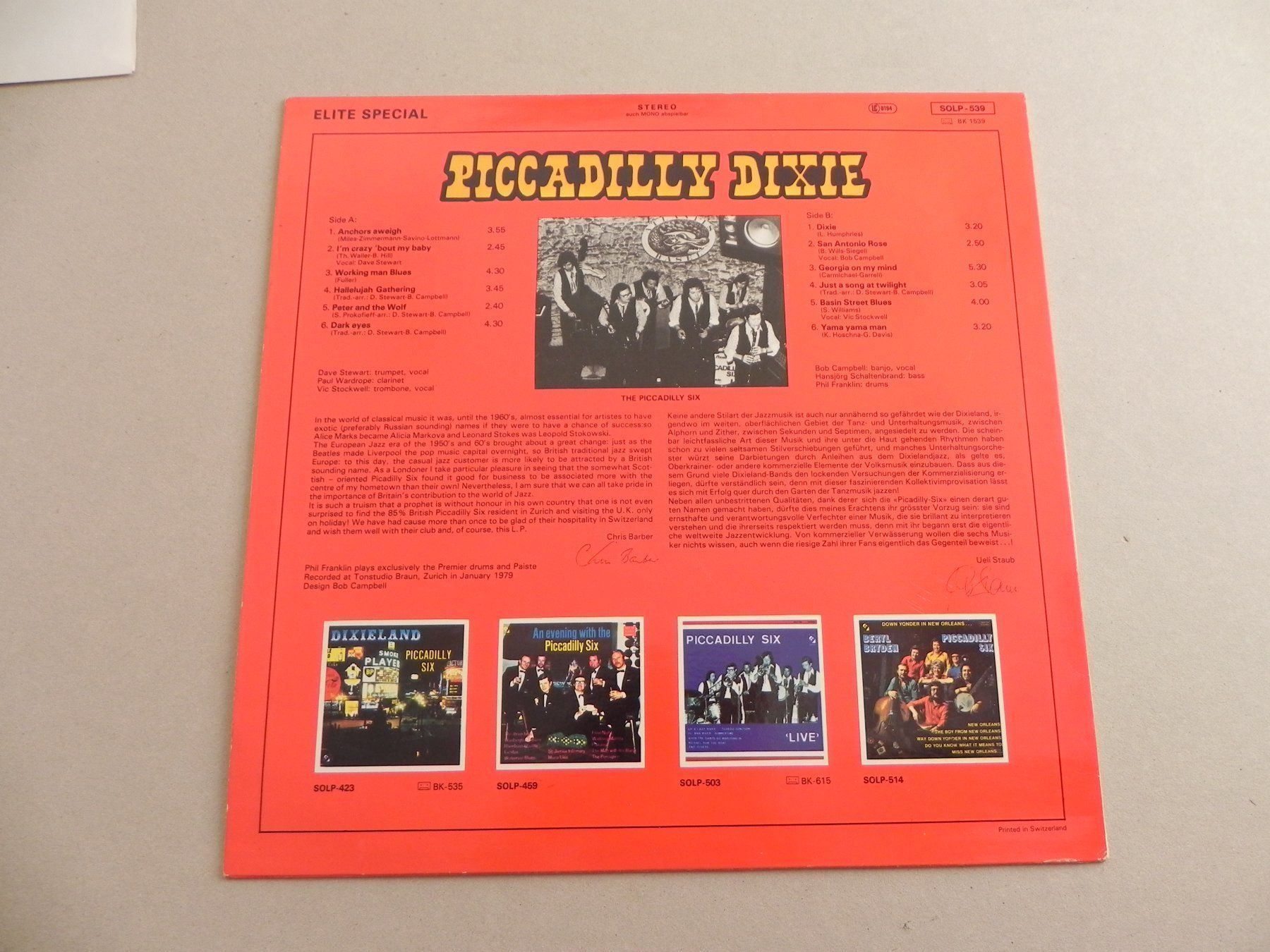 Dischi in vinile: LP CH Jazz Piccadilly Six Autogramm – Usato da Siebnen venduto da krimsie 1