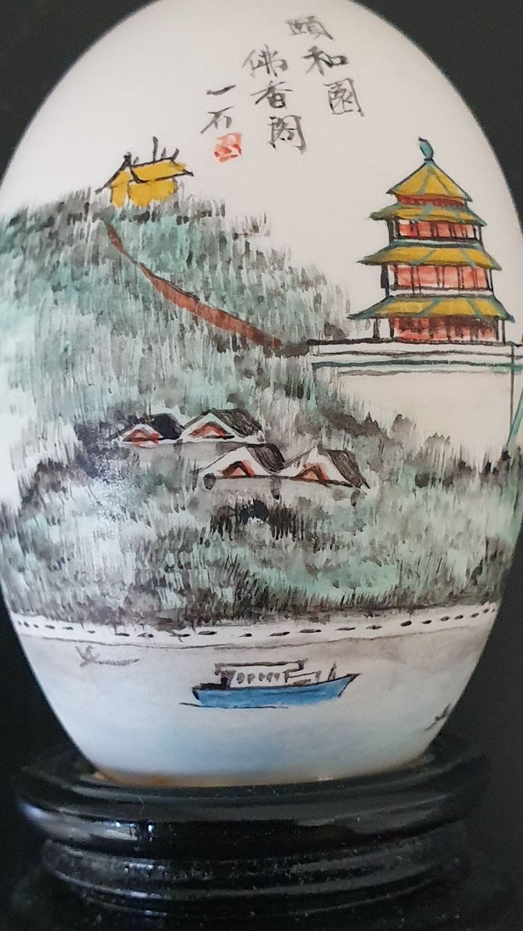 Statuette: 2 antike, chinesische Eier/handbemalt/gemarkt – Usato da Glattfelden venduto da sessa123 4