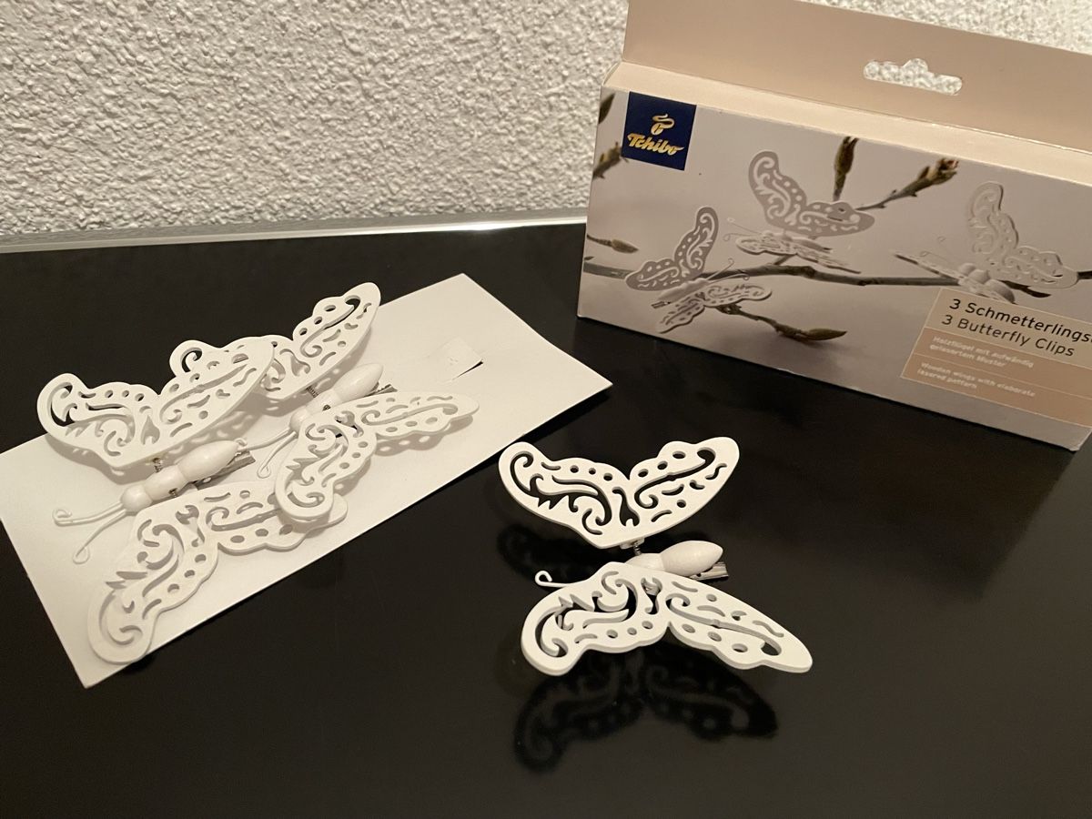 Tutte le decorazioni: 6 Schmetterlingclips, neu – Nuovo e nell'imballaggio originale da Wilderswil venduto da Renaissance1 3