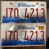  🇺🇸 2x Paar U.S. Autoschild, Illinois J70 4213 - ORIGINAL 