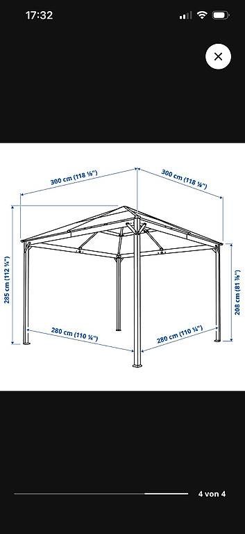 Tende & Padiglioni: Pavillon, 300x300cm schwarz 3x3m – Usato da Kriens venduto da info.orph 3