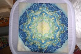 Kissenbezug Mandala Blau-Gelb