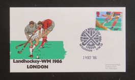 Ersttagsbrief Landhockey-WM London 1986