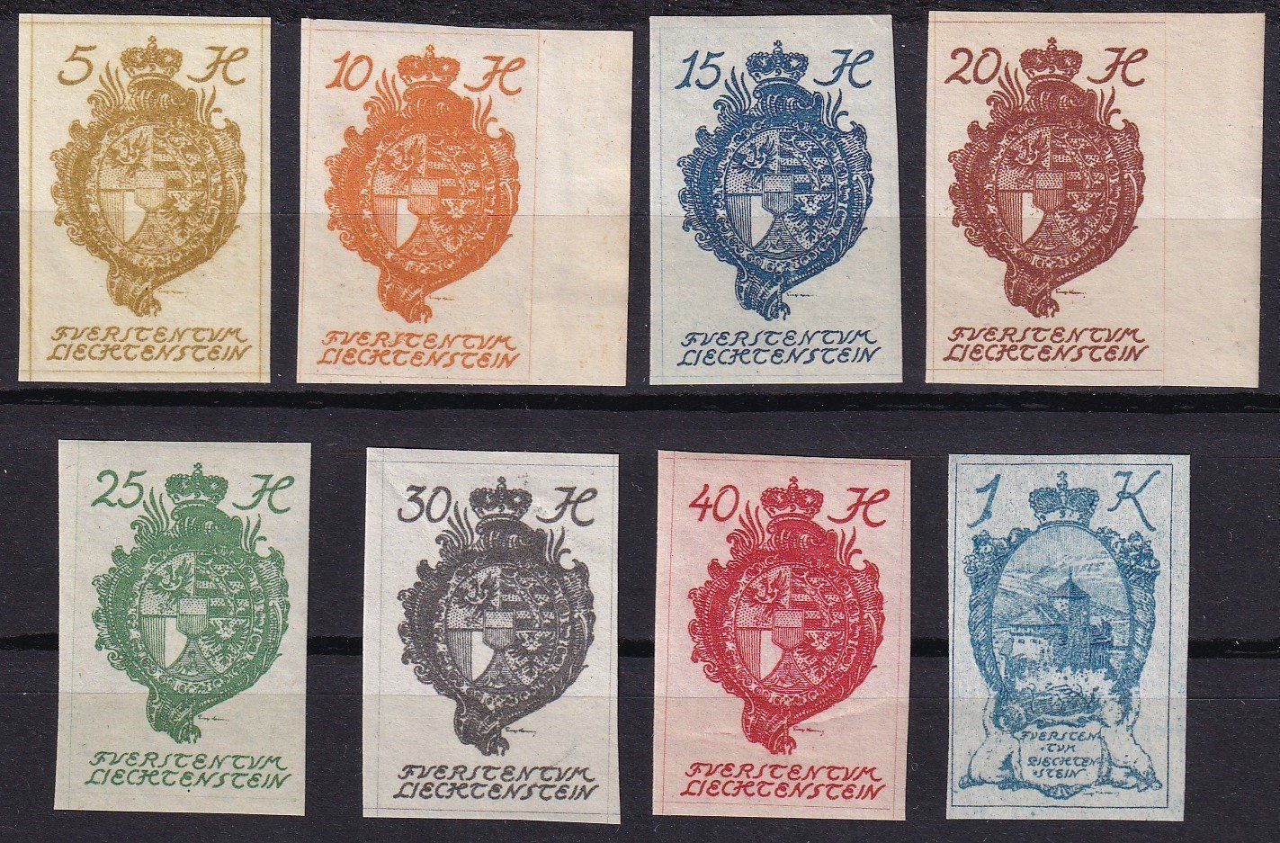 Tutti i francobolli: Liechtenstein, Mi 17-24** – Nuovo (secondo la descrizione) da Castione venduto da Rx-stamps