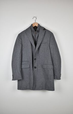 Boggi Milano Kurzmantel Gr.54, 100% Wolle, grau, wie neu
