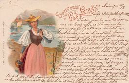 Souvenir du Lac Léman, circulée 1898 depuis Noiraigue