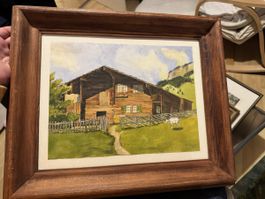 Aquarell-Malerei, Kandersteg-Motiv, gerahmtes Bild