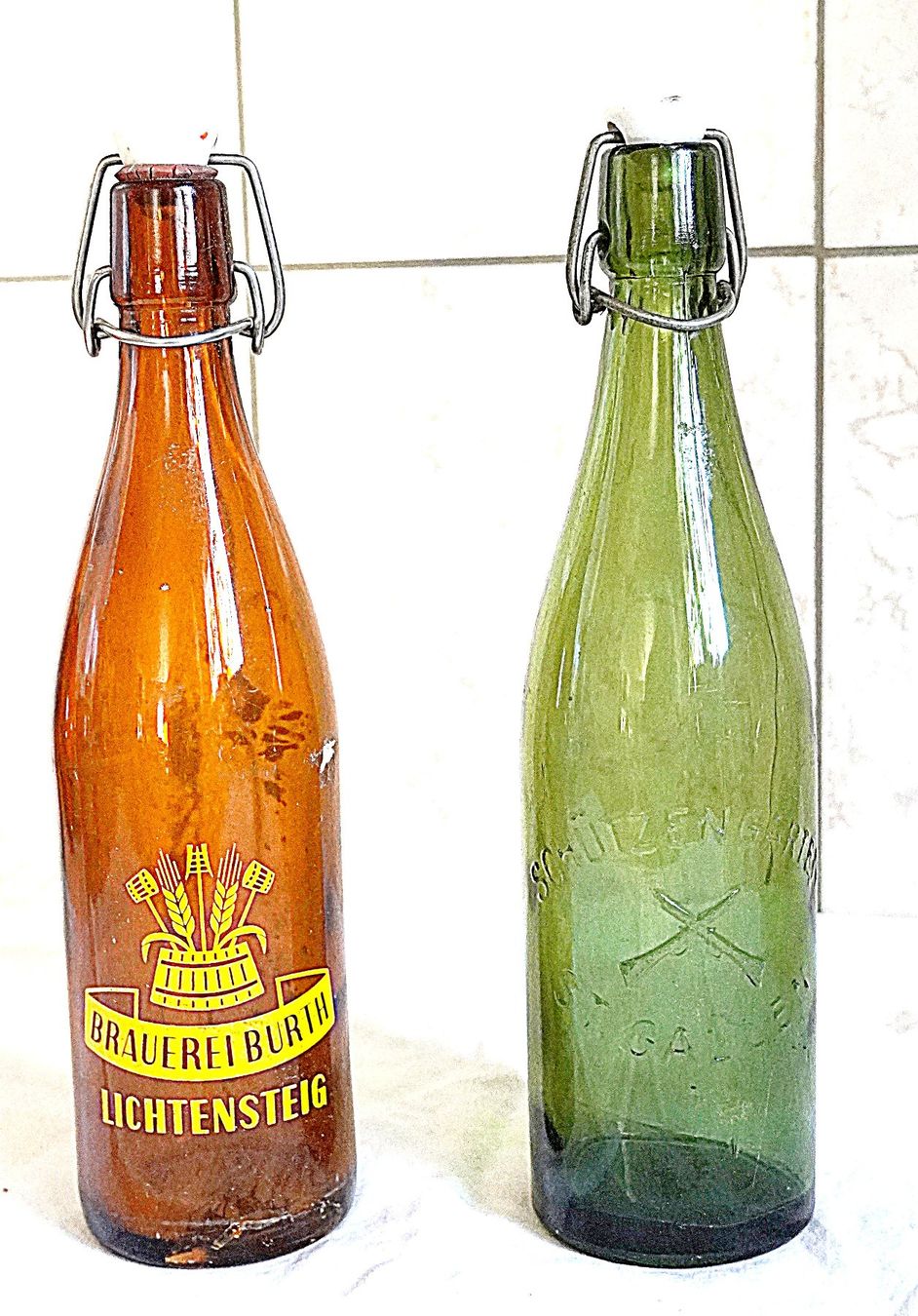 Gläser, Krüge & Flaschen: Brauerei Burth / Schützengarten Bierflaschen alt – Gebraucht aus Baar von 2cvbaar