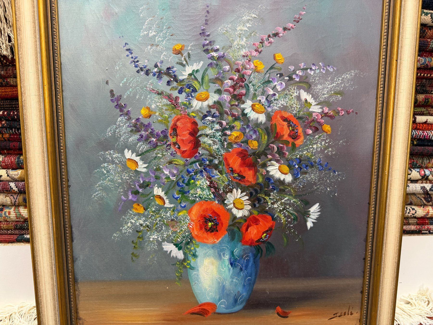 Dipinti: Elegantes Blumen Gemälde mit farbenprächtigem Strauss – Usato da Steinhausen venduto da ZeitreiseBrocki 3