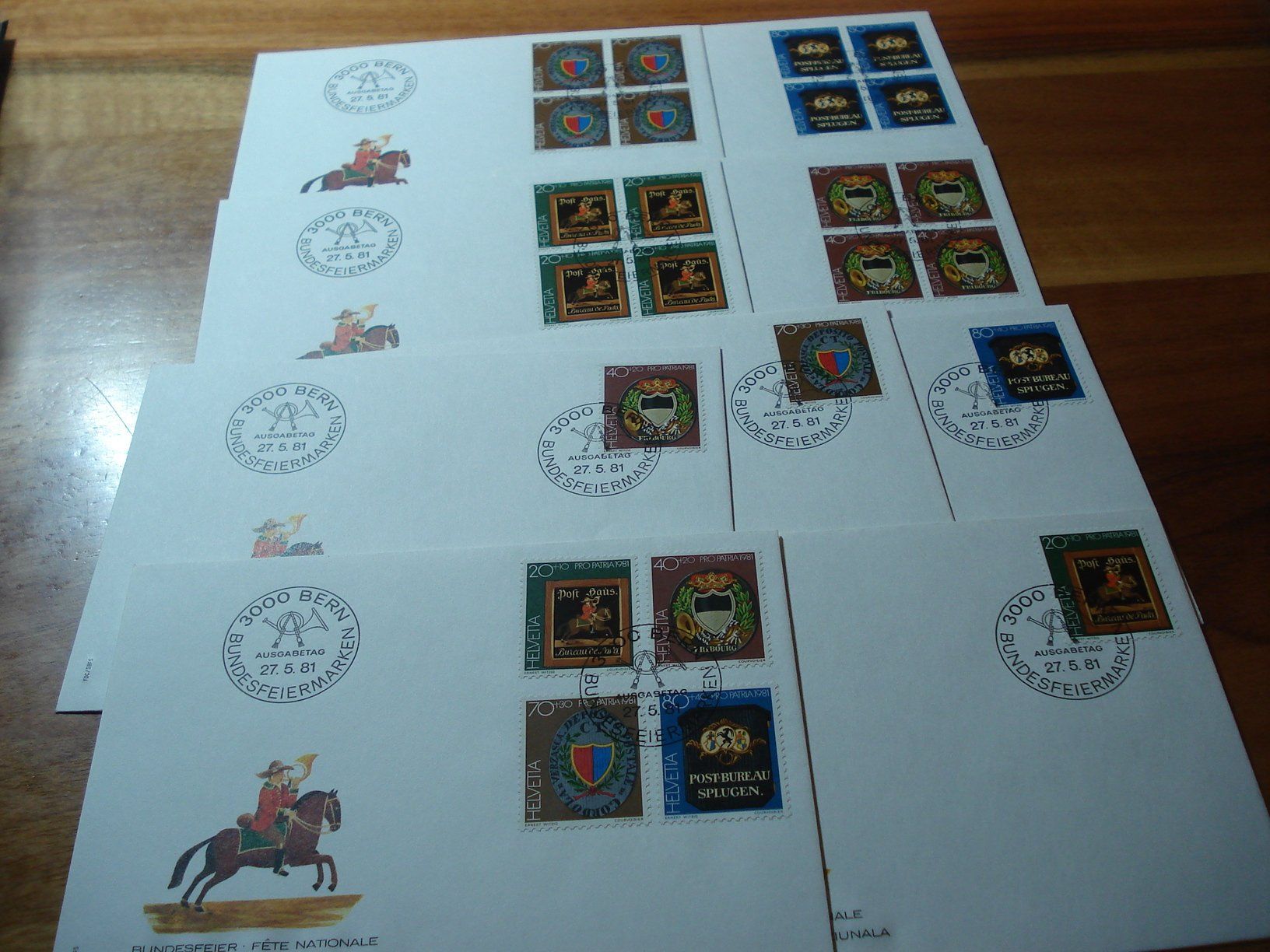 Tutti i francobolli: Pro Patria 1981, FDC Satz, Einzel + 4erblocks, 9 Belege – Usato da Niederwil AG venduto da morostahu 1
