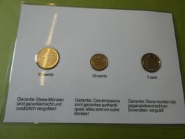 Niederlande, Set 3 vergoldete Münzen