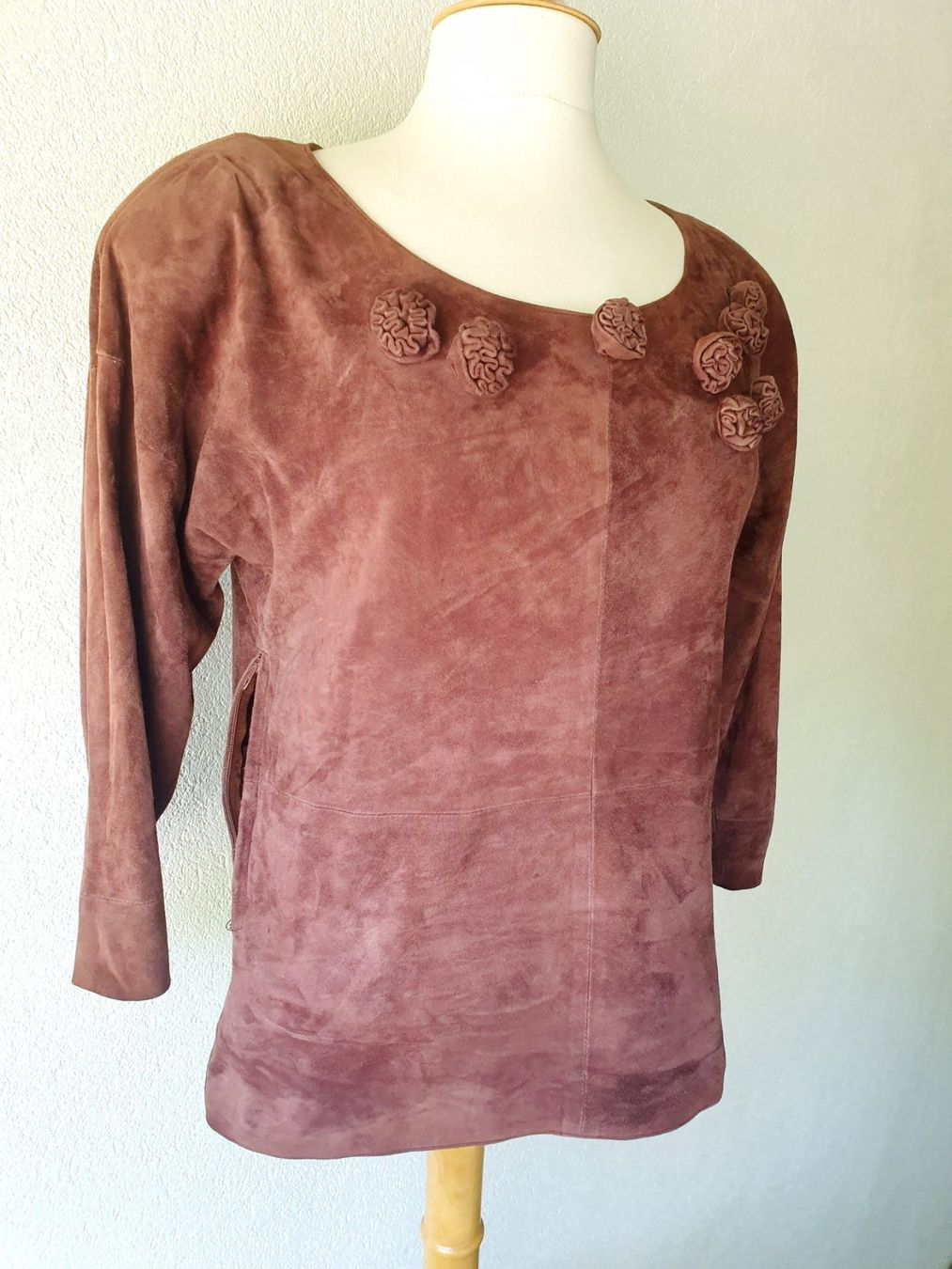 Tuniques: LEDER EINZELSTÜCK PULLOVER S 36 , TOP ZU JEANS ROCK HOSE – D'occasion à Elsau par the-colorful-side 9