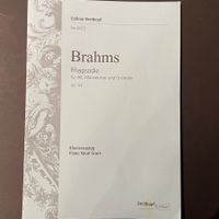 Brahms Alt-Rhapsodie op. 53 Klavierauszug deutsch/englisch