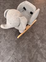 Schaukeltier Elefant grau Holz
