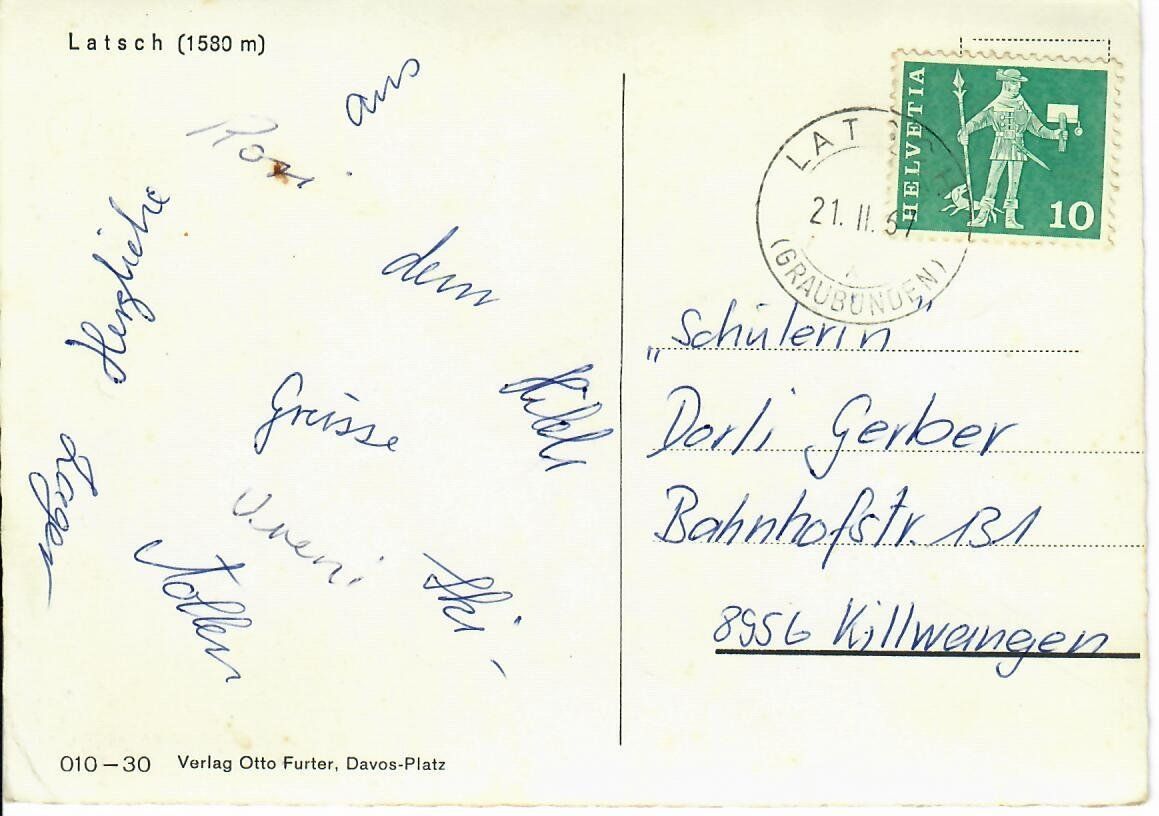 Cartoline postali: Latsch – Usato da Hochdorf venduto da Ziegel-16 1