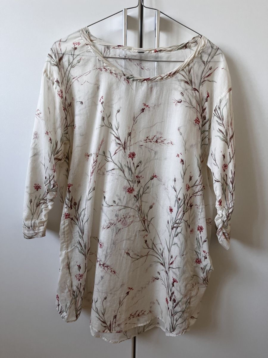 High Camicette: Bluse HIGH Use Grösse 38 floral weiss 3/4 Arm – Usato da Zürich venduto da Kleanthy