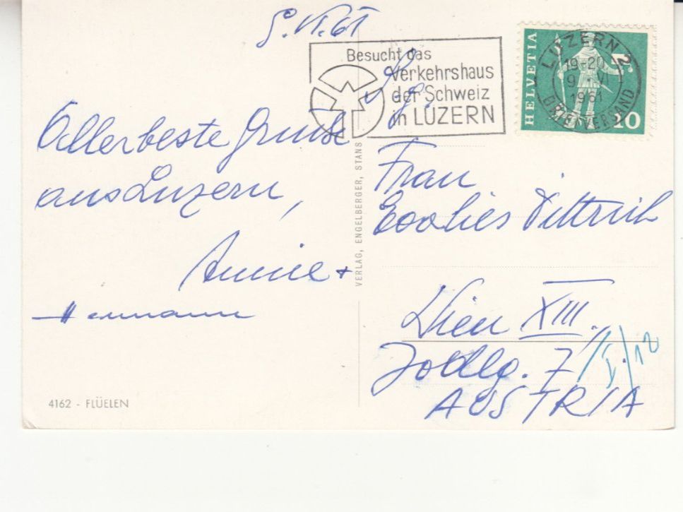 Cartoline postali: Flüelen 1961 coloriert – Usato da Bürglen TG venduto da StampGraf 1