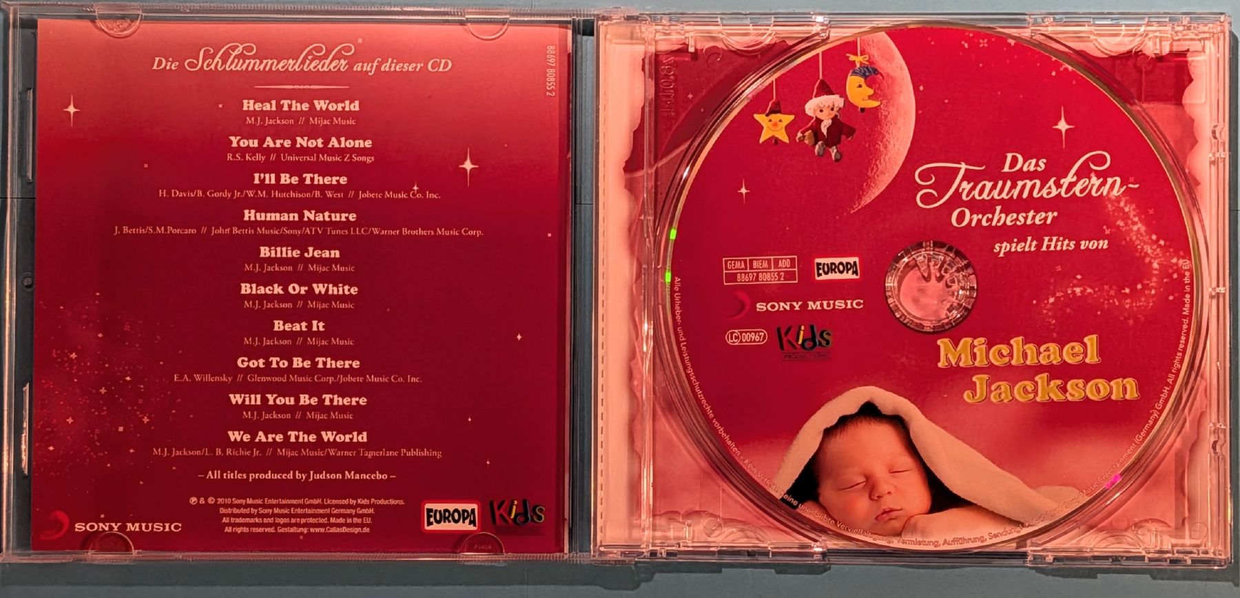 CD: Michael Jackson 1CD-Das Traumstern Orchester Schlummerlieder – Usato da Aesch BL venduto da Charles2018 2