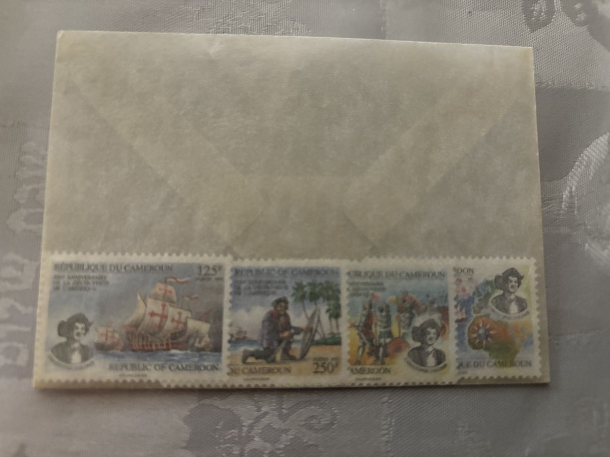 Tutti i francobolli: Briefmarken Kolumbus 1992 Kamerun – Nuovo e nell'imballaggio originale da Zürich venduto da engebrunau