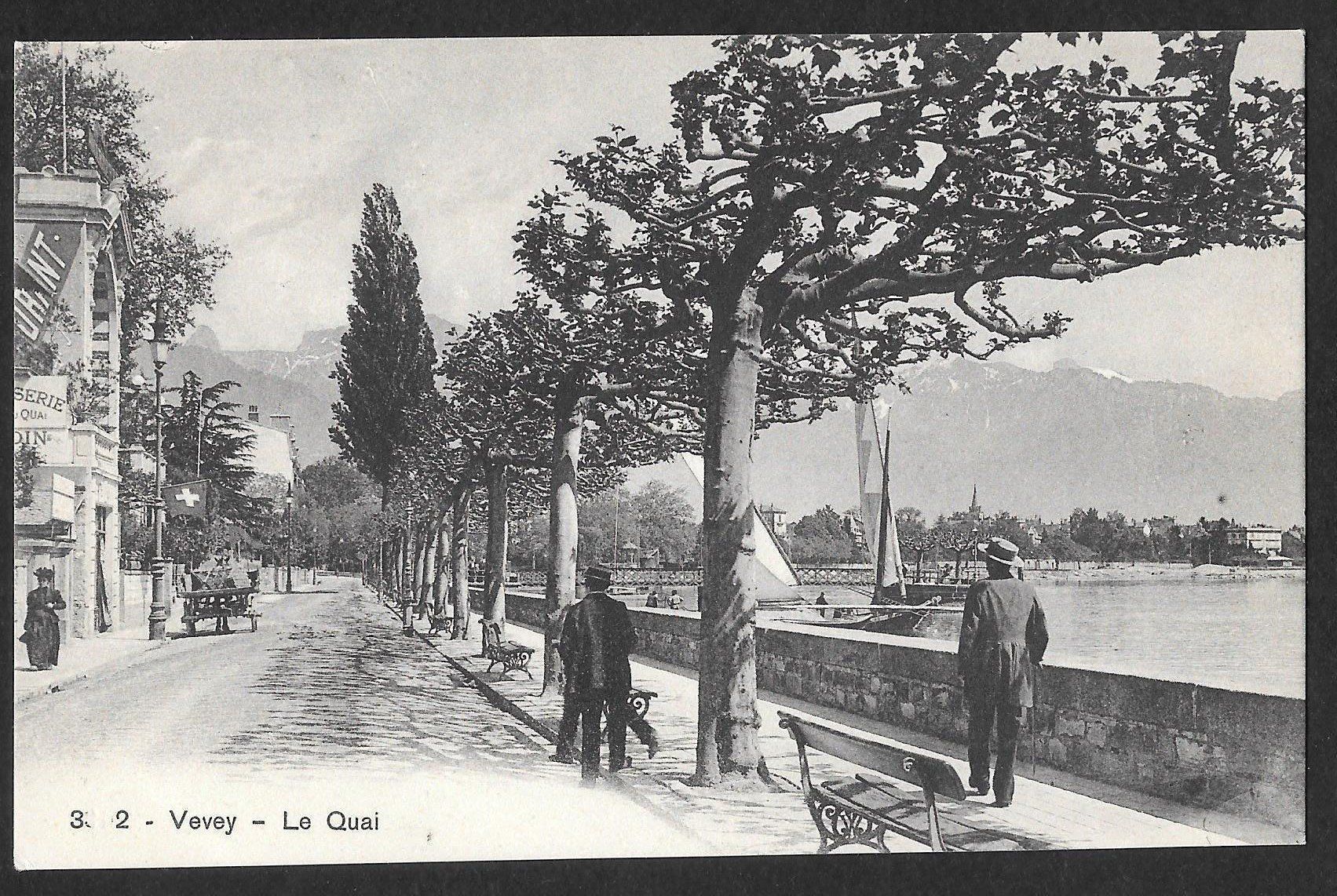 Cartoline postali: Vevey Le Quai – Usato da Olten venduto da clotaldi