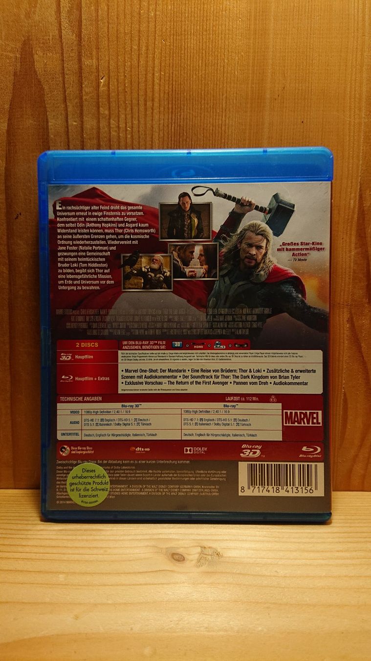Tutti i DVDs: THOR The Dark Kingdom in 3D und 2D Blu-Ray – Usato da Wilderswil venduto da Exebub 1