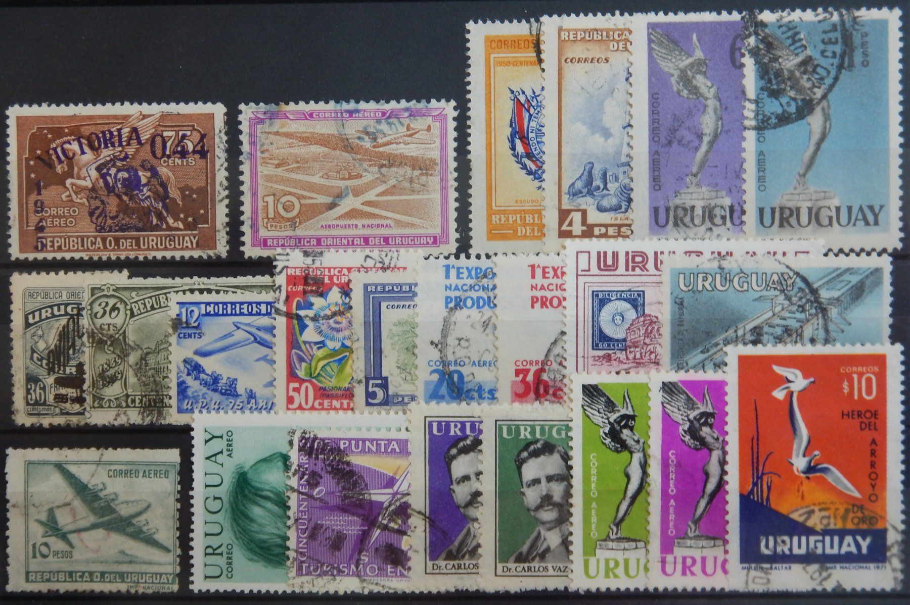 Alle Briefmarken: Uruguay Lot mit alten Werten IX – Gebraucht aus Zürich von Muehlekauf