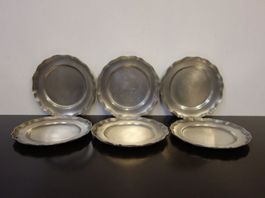 Zinn Teller Zinnteller 6 Stück 10cm 429gr