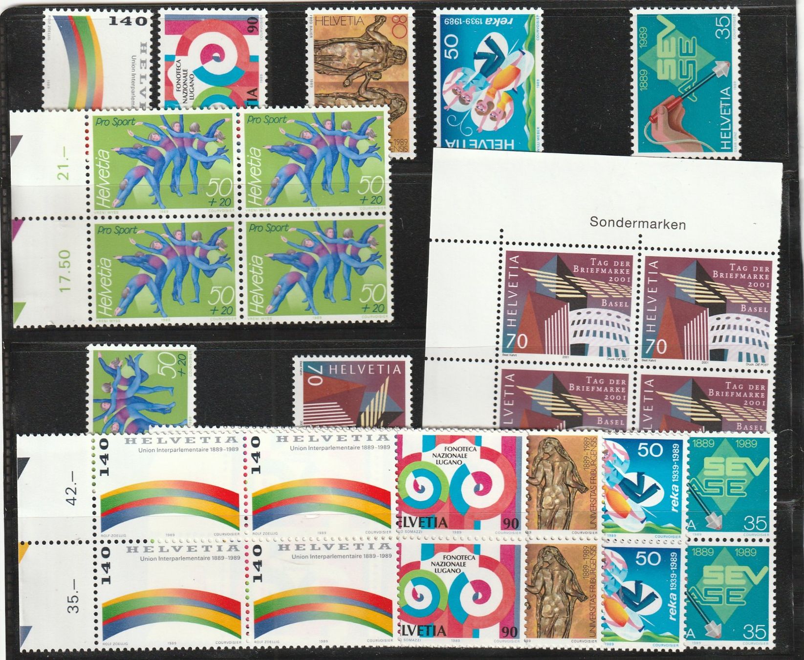 Alle Briefmarken: CH Frankaturware Diverses Viererblöcke – Gebraucht aus Rupperswil von Ema10
