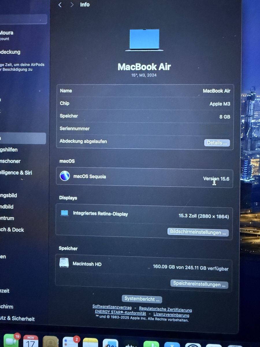 Apple Notebook: MacBook Air 15" M3 Chip, 8GB RAM – Nuovo (secondo la descrizione) da Weiach venduto da tiagomoura123 2