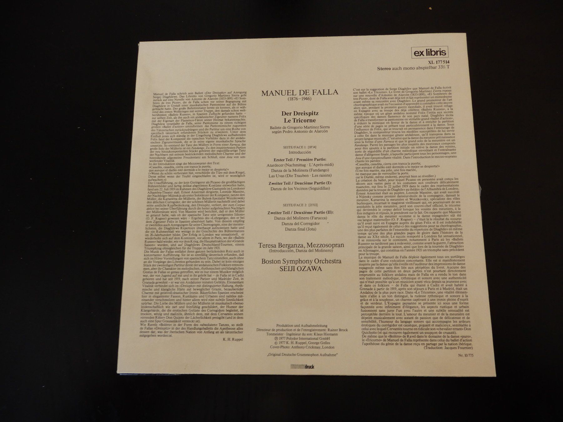Dischi in vinile: Manuel De Falla – Der Dreispitz, Le Tricorn – Usato da Erstfeld venduto da Mario_boe0 1