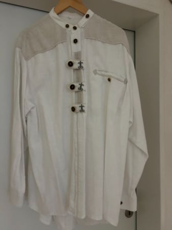 Trachtenhemd weiss/beige, top Zustand