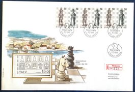1983 Färöer  Dänemark R- FDC Grossbrief Schach Markenheften