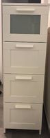 Weisse Kommode mit 4 Schubladen - 39.5 x 41.5 x 124 cm