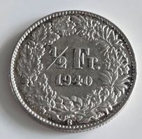Schweiz 1/2 Franken 1940 guter Zustand
